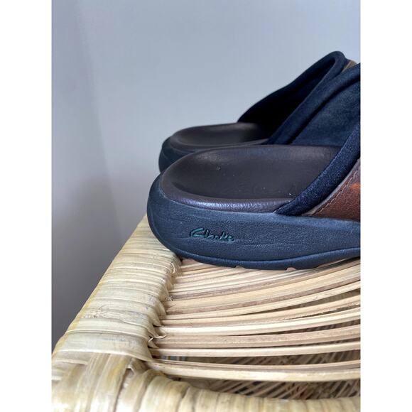 Mens Clarks Brown Leather Walkford Band Style Slide Sandals Sz 9M - Picture 6 of 9